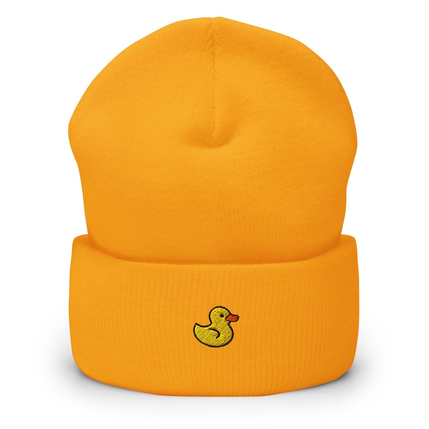 Rubber Duck Beanie, Handmade Cuffed Knit Unisex Slouchy Adult Winter Hat Cap Gift, Kawaii