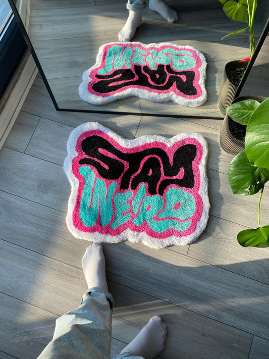Stay Weird Fluffy Tufted Rug