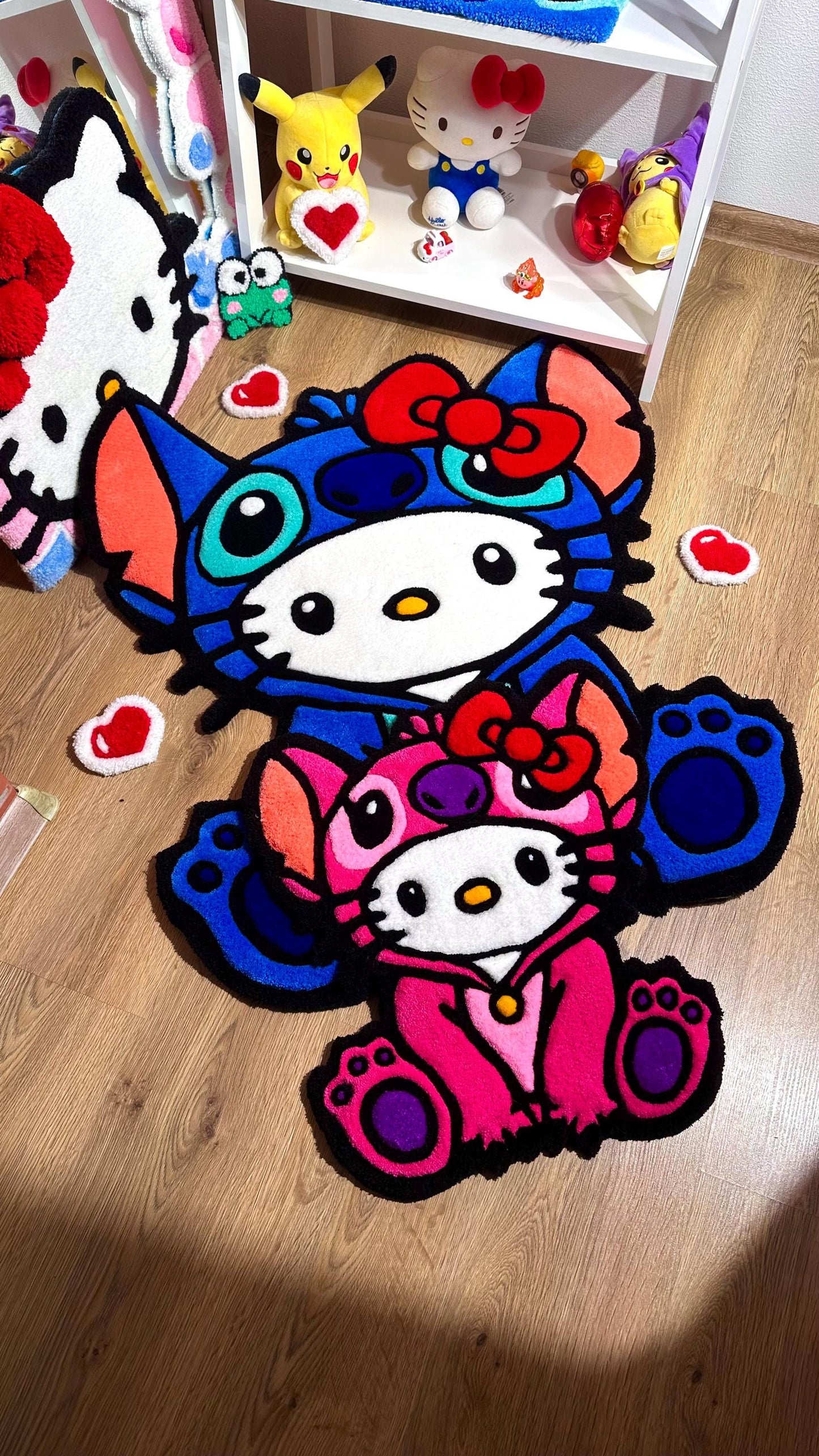 Stitch in Pajamas Rug – Custom Tufted Fluffy Carpet, Handmade Rug, Cute Bedroom Decor, Kawaii Anime Gift for Fans or Kids