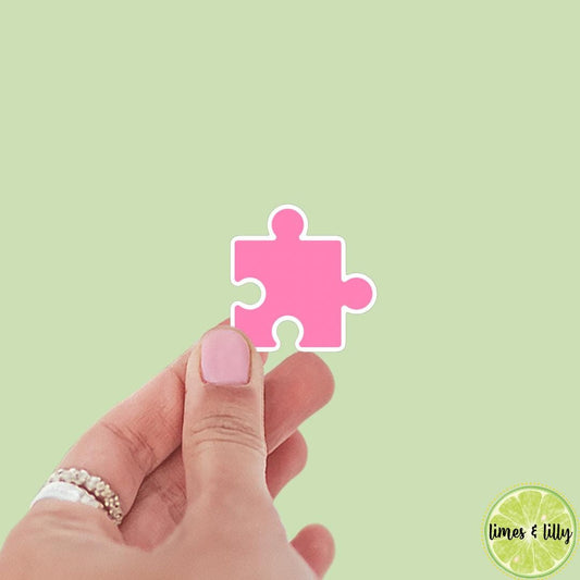 Pink Puzzle Piece Sticker | Bookish Stickers | Kindle Stickers | Water Bottle Stickers | Trendy | Puzzle Lover
