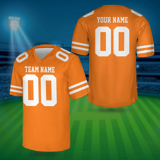 Personalized Team Name And Number Any Football Jersey, Custom V-neck Short Sleeve Jersey Shirt, Football Jersey For Football Fan Lover