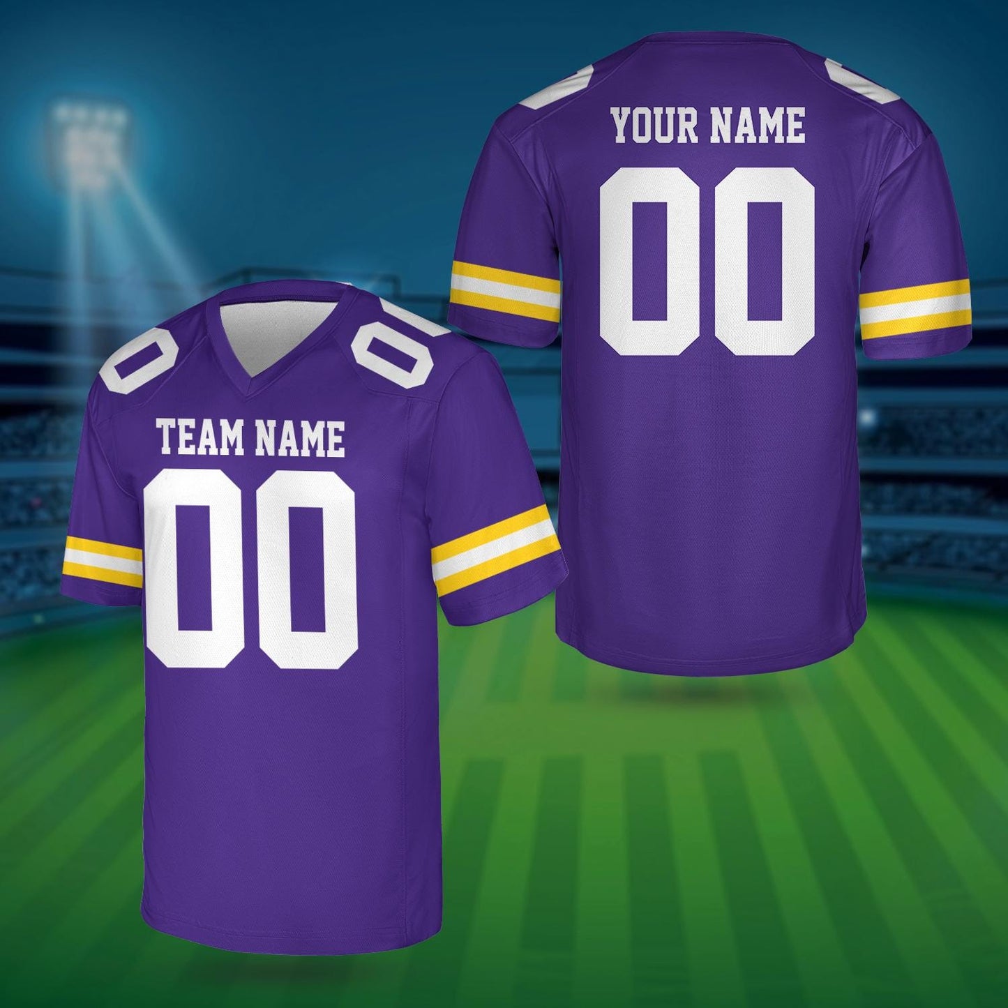 Personalized Team Name And Number Any Football Jersey, Custom V-neck Short Sleeve Jersey Shirt, Football Jersey For Football Fan Lover