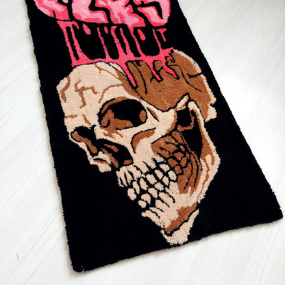 Skull Rug,Tufted Rug,Custom Rug,%100 Handmade Rug,Skeleton Rug, Fear Rug,Player Rug,Game Room Rug,Gothic Rug,Game Room Decor,Area Rug,Gift