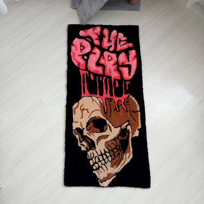 Skull Rug,Tufted Rug,Custom Rug,%100 Handmade Rug,Skeleton Rug, Fear Rug,Player Rug,Game Room Rug,Gothic Rug,Game Room Decor,Area Rug,Gift