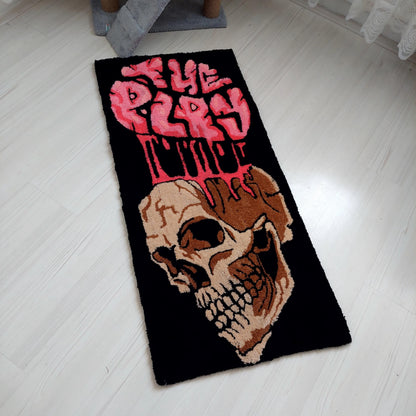 Skull Rug,Tufted Rug,Custom Rug,%100 Handmade Rug,Skeleton Rug, Fear Rug,Player Rug,Game Room Rug,Gothic Rug,Game Room Decor,Area Rug,Gift