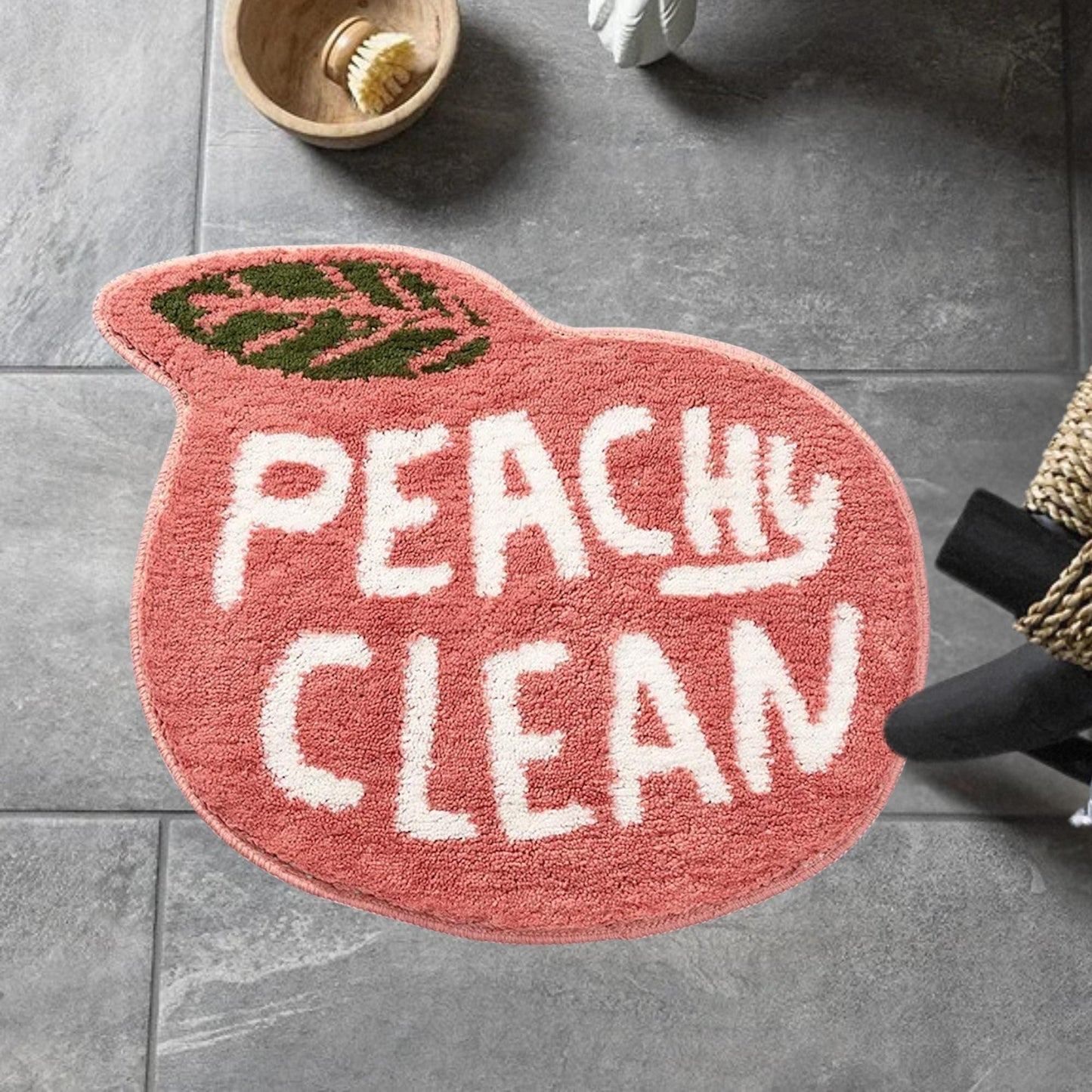 Non-slip Bath Mat Lemon Peach Home Land Pad Bedroom Toilet Doorway Floor Mat