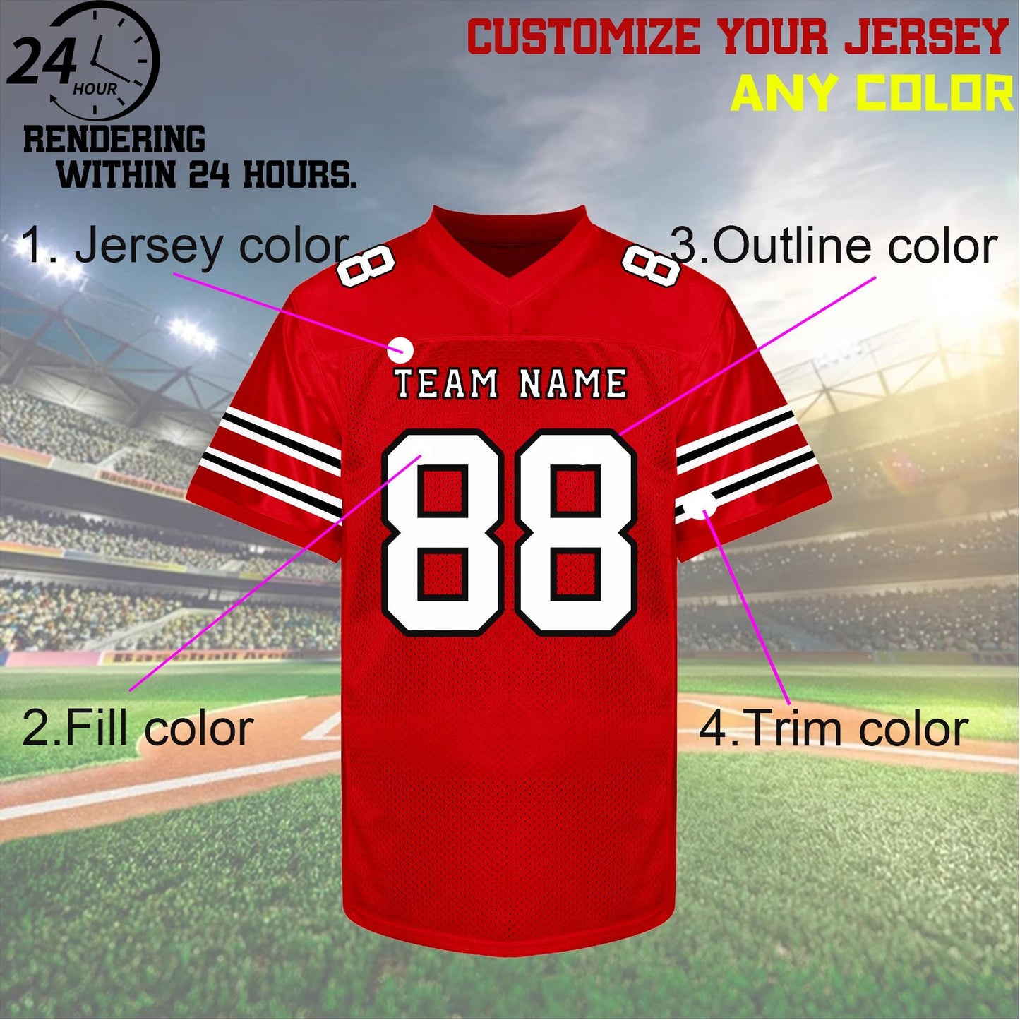 Custom Football Jersey Personalized embroidery Name Number football Shirts Sports Uniform Holiday Gifts for Men Women Kids Toddler Fan