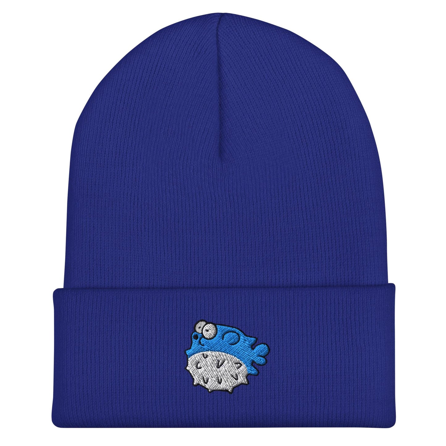 Pufferfish Beanie, Handmade Cuffed Knit Unisex Slouchy Adult Winter Hat Cap Gift, Kawaii