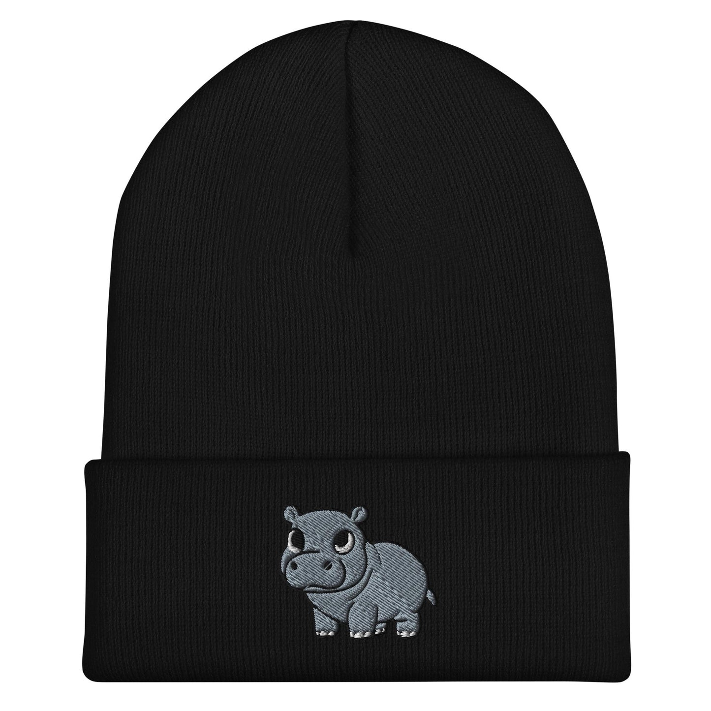 Pygmy Hippo Beanie, Handmade Cuffed Knit Unisex Slouchy Adult Winter Hat Cap Gift, Kawaii