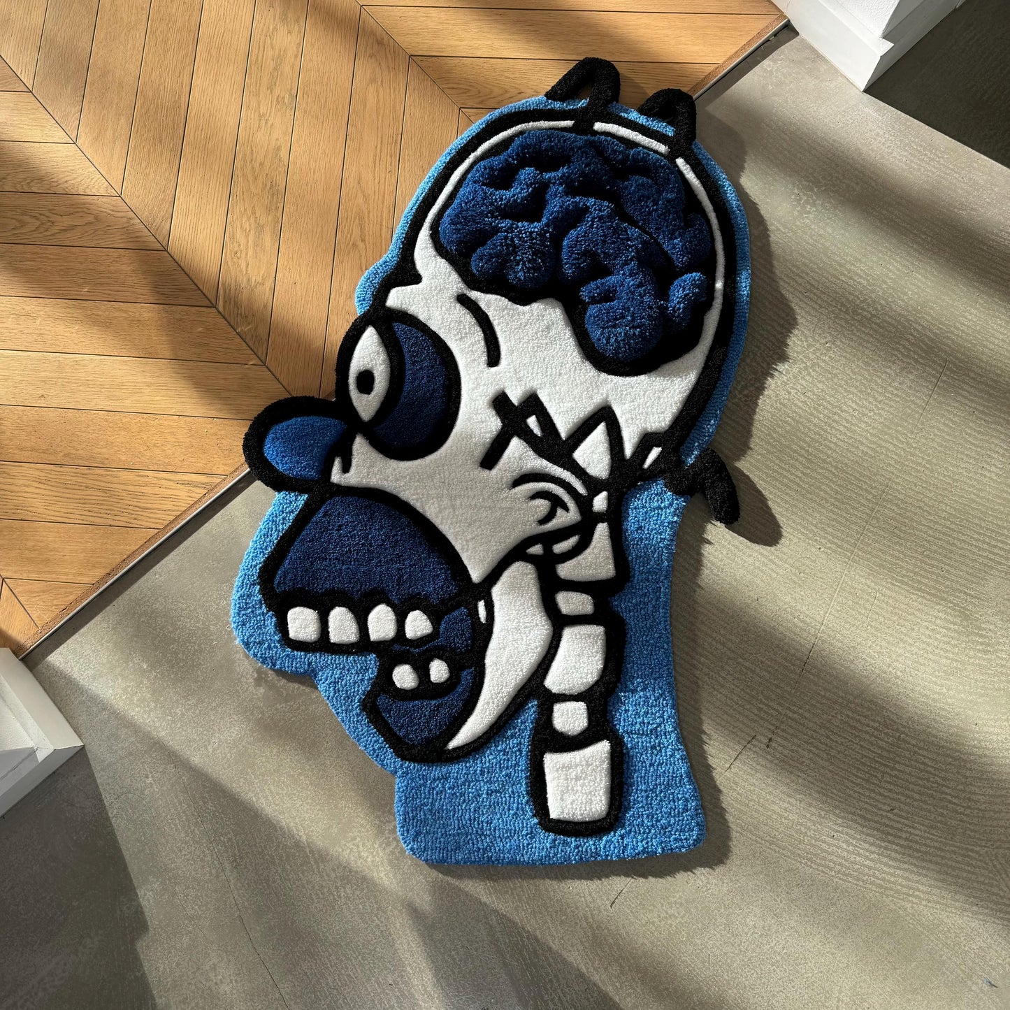 3D Tufted Homer Skeleton Rug: Cartoon Lover Gift