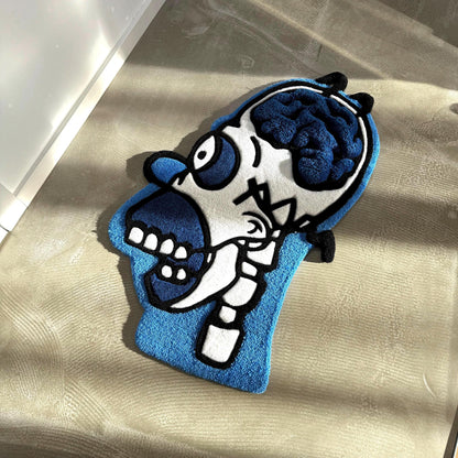 3D Tufted Homer Skeleton Rug: Cartoon Lover Gift