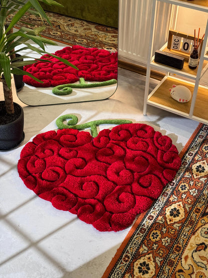 Anime themed 3D Tufted Rug, Handmade Fluffy Rug, Anime Rug, Anime Fan Gift, Plush Rug, Heart Shape Rug