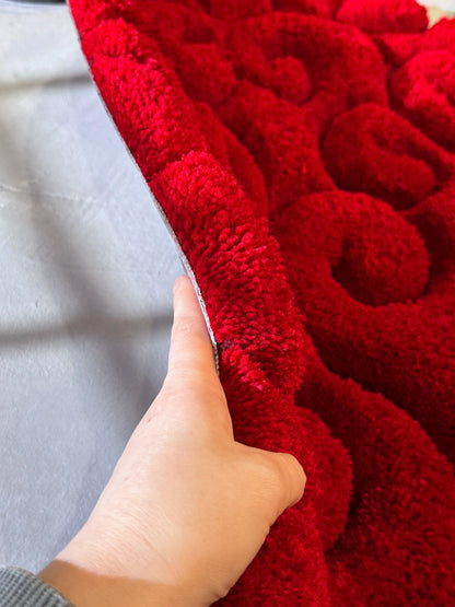 Anime themed 3D Tufted Rug, Handmade Fluffy Rug, Anime Rug, Anime Fan Gift, Plush Rug, Heart Shape Rug