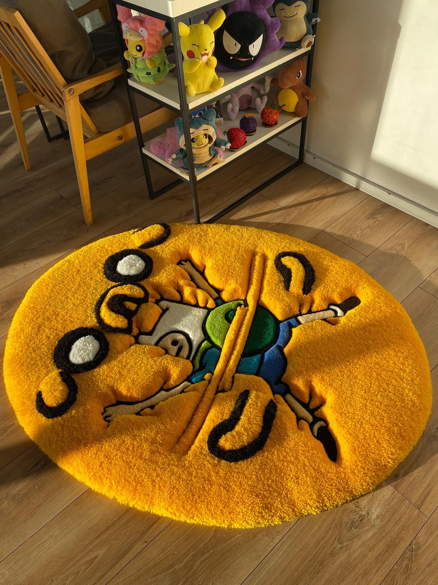 fluffy tufted custom rug, cartoon custom rug, bedroom decor,