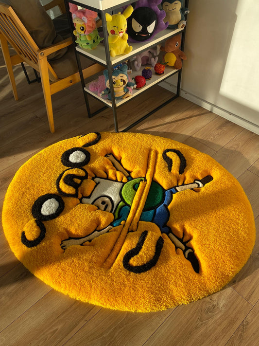 fluffy tufted custom rug, cartoon custom rug, bedroom decor,