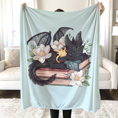 Fantasy Book Dragon Blanket, Fantasy Dragon Book Lover Blanket, Wingspan Bookish Blanket, Booktok Merch, Book Gift, Bookworm Gift