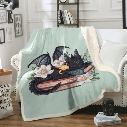 Fantasy Book Dragon Blanket, Fantasy Dragon Book Lover Blanket, Wingspan Bookish Blanket, Booktok Merch, Book Gift, Bookworm Gift