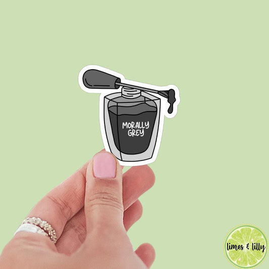 Morally Gray Grey Nail Polish Bottle Vinyl Sticker | Bookish Stickers | Kindle Stickers | Water Bottle Stickers | Trendy