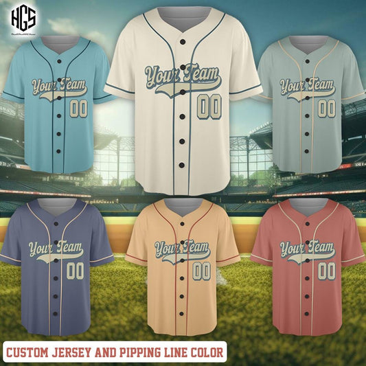 Personalized Team Name And Number Baseball Jersey, Custom Baseball Jersey Shirt, Vintage Baseball Jersey Uniform For Baseball Fans Lovers