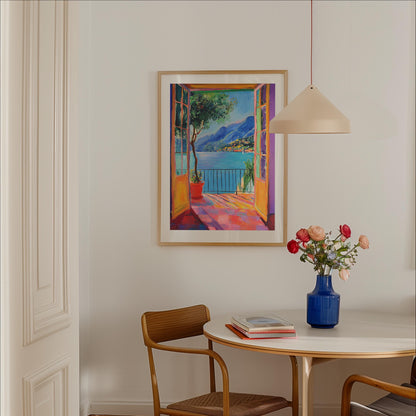 Open Window Henri Matisse Print, Henri Matisse Style Fauvism Painting, Modern Exhibition Print, Patio Doors Italy Mediterranean, Lake Como