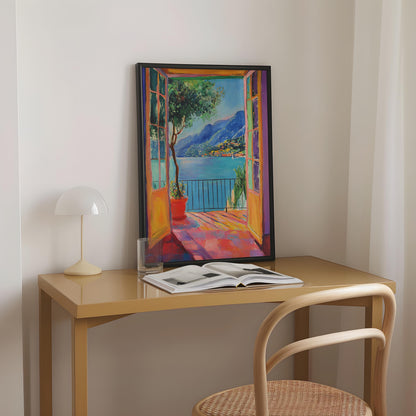 Open Window Henri Matisse Print, Henri Matisse Style Fauvism Painting, Modern Exhibition Print, Patio Doors Italy Mediterranean, Lake Como