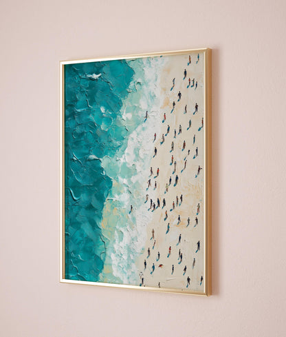 People Swimming in the Ocean Print, Summer wall decor Poster print, Beach House Home Decor, Modern  Wall Art Decor, Gift Idea