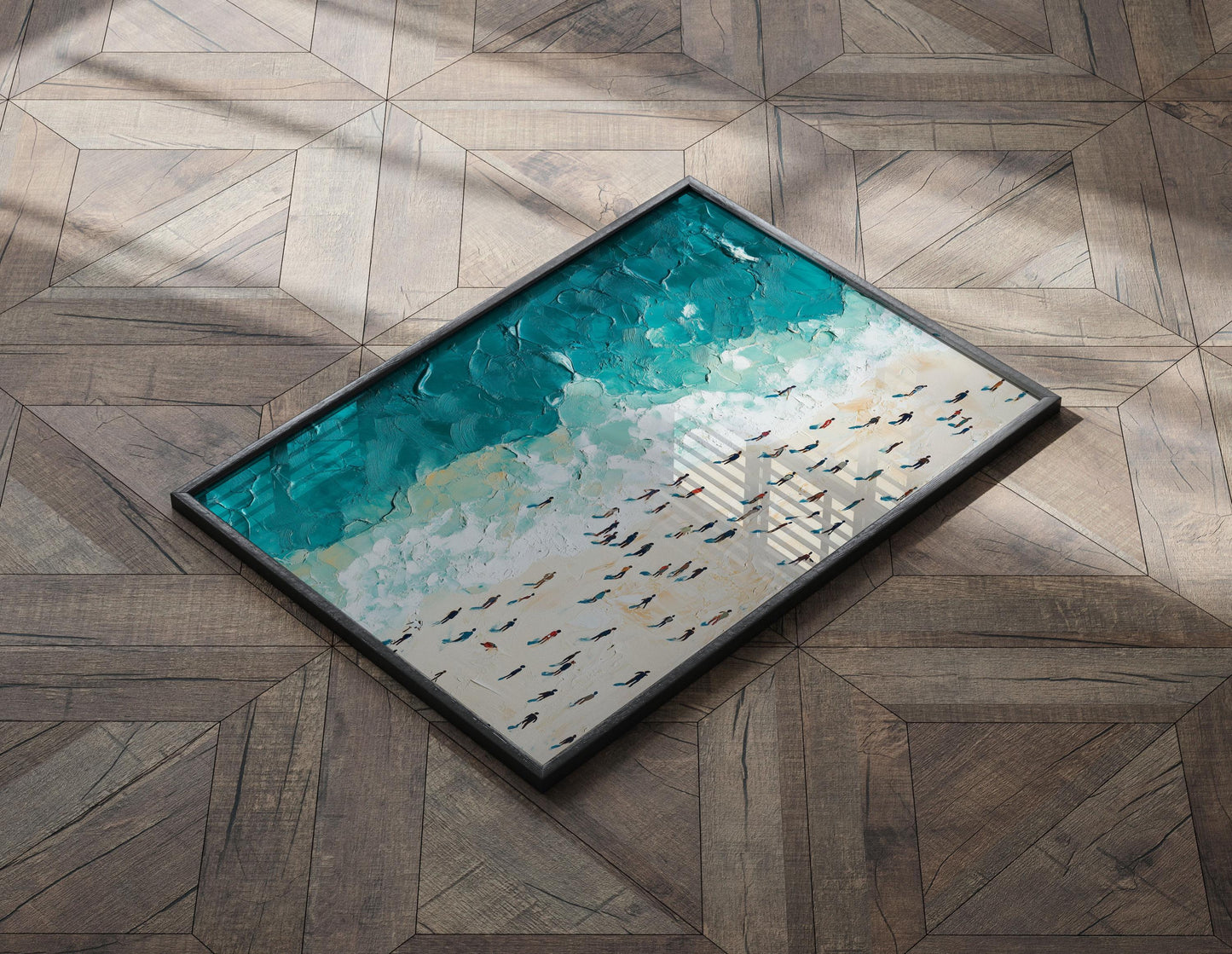 People Swimming in the Ocean Print, Summer wall decor Poster print, Beach House Home Decor, Modern  Wall Art Decor, Gift Idea