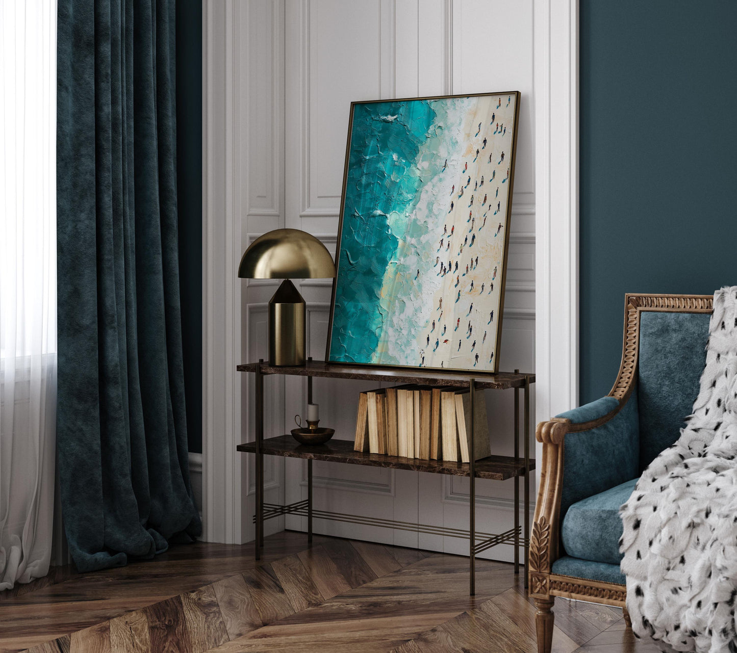 People Swimming in the Ocean Print, Summer wall decor Poster print, Beach House Home Decor, Modern  Wall Art Decor, Gift Idea