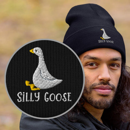 Silly Goose Beanie, Embroidered Silly Goose Winter Hat, Goose Lover Toque