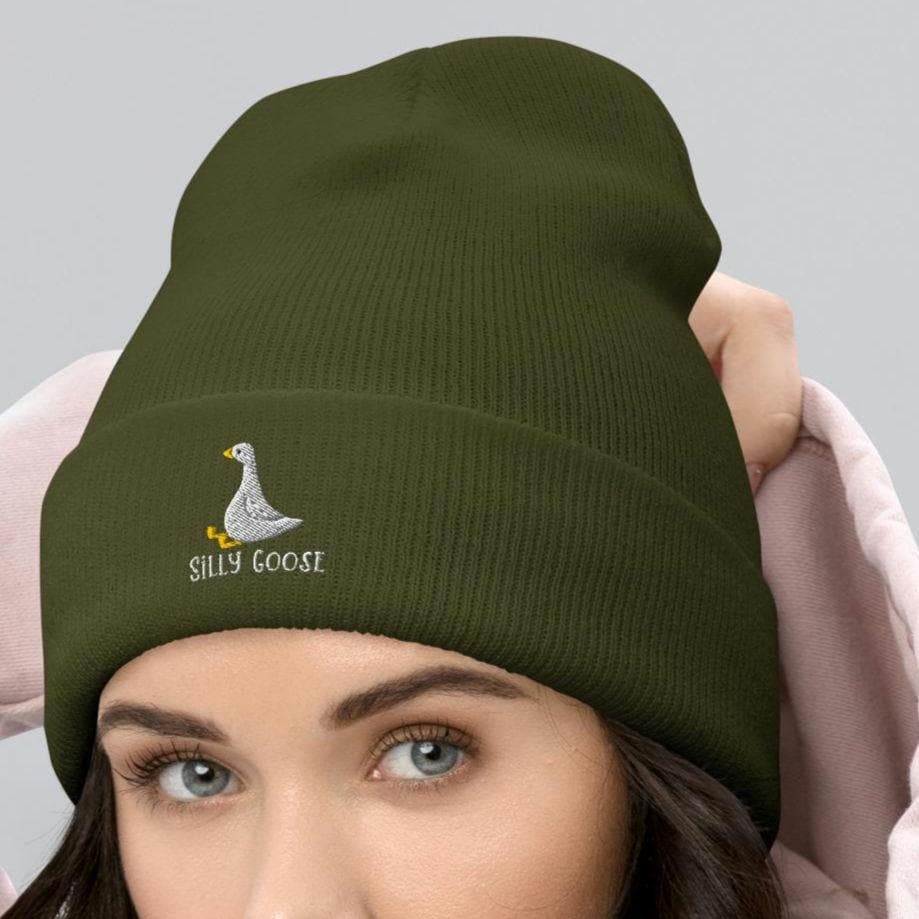Silly Goose Beanie, Embroidered Silly Goose Winter Hat, Goose Lover Toque