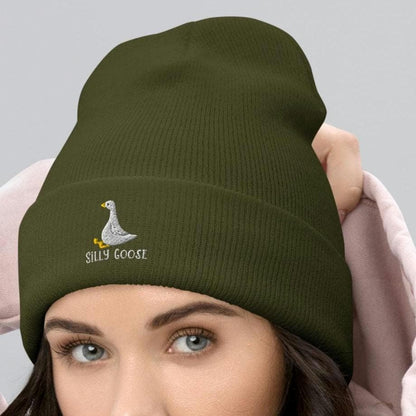 Silly Goose Beanie, Embroidered Silly Goose Winter Hat, Goose Lover Toque