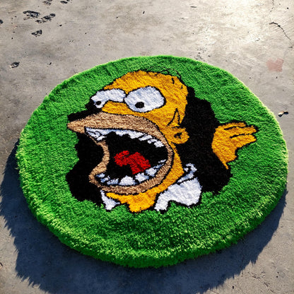 Simpsons Tufted Rug,Cartoon Character Rug,Tufted Rug,Tufting Fluffy,Custom Rug,Bart S.Tufted Rug, Funny Rug,Handmade Rug,Area Rug,Home Decor