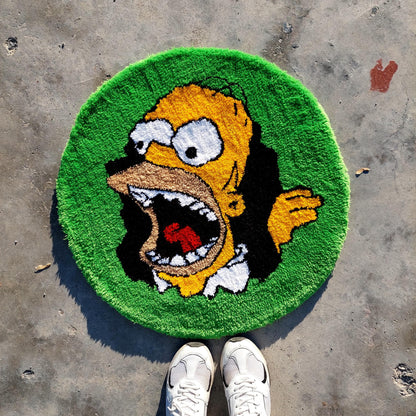 Simpsons Tufted Rug,Cartoon Character Rug,Tufted Rug,Tufting Fluffy,Custom Rug,Bart S.Tufted Rug, Funny Rug,Handmade Rug,Area Rug,Home Decor