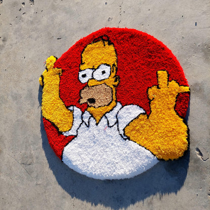 Simpsons Tufted Rug,Fuck You Rug,Cartoon Character Rug,Tufted Rug,TuftingFluffy,Custom Rug,Bart S.Tufted Rug,Funny Rug,Handmade Rug,Area Rug