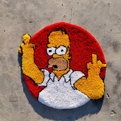 Simpsons Tufted Rug,Fuck You Rug,Cartoon Character Rug,Tufted Rug,TuftingFluffy,Custom Rug,Bart S.Tufted Rug,Funny Rug,Handmade Rug,Area Rug
