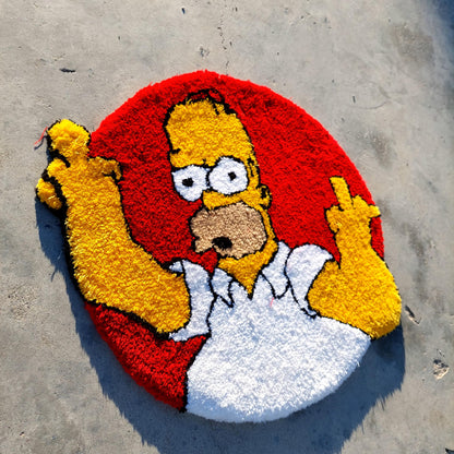 Simpsons Tufted Rug,Fuck You Rug,Cartoon Character Rug,Tufted Rug,TuftingFluffy,Custom Rug,Bart S.Tufted Rug,Funny Rug,Handmade Rug,Area Rug