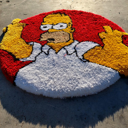 Simpsons Tufted Rug,Fuck You Rug,Cartoon Character Rug,Tufted Rug,TuftingFluffy,Custom Rug,Bart S.Tufted Rug,Funny Rug,Handmade Rug,Area Rug