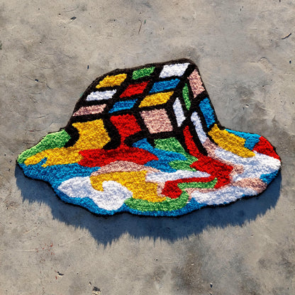Rubik's Cube Rug,Game Decor,Irregular Rug,Handmade Gift,Colorful Rug,Cool Rugs,Game Rug,Tufted Rug,Handmade Rug,Custom Rug,Area Rug