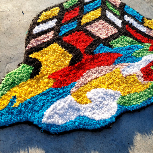 Rubik's Cube Rug,Game Decor,Irregular Rug,Handmade Gift,Colorful Rug,Cool Rugs,Game Rug,Tufted Rug,Handmade Rug,Custom Rug,Area Rug