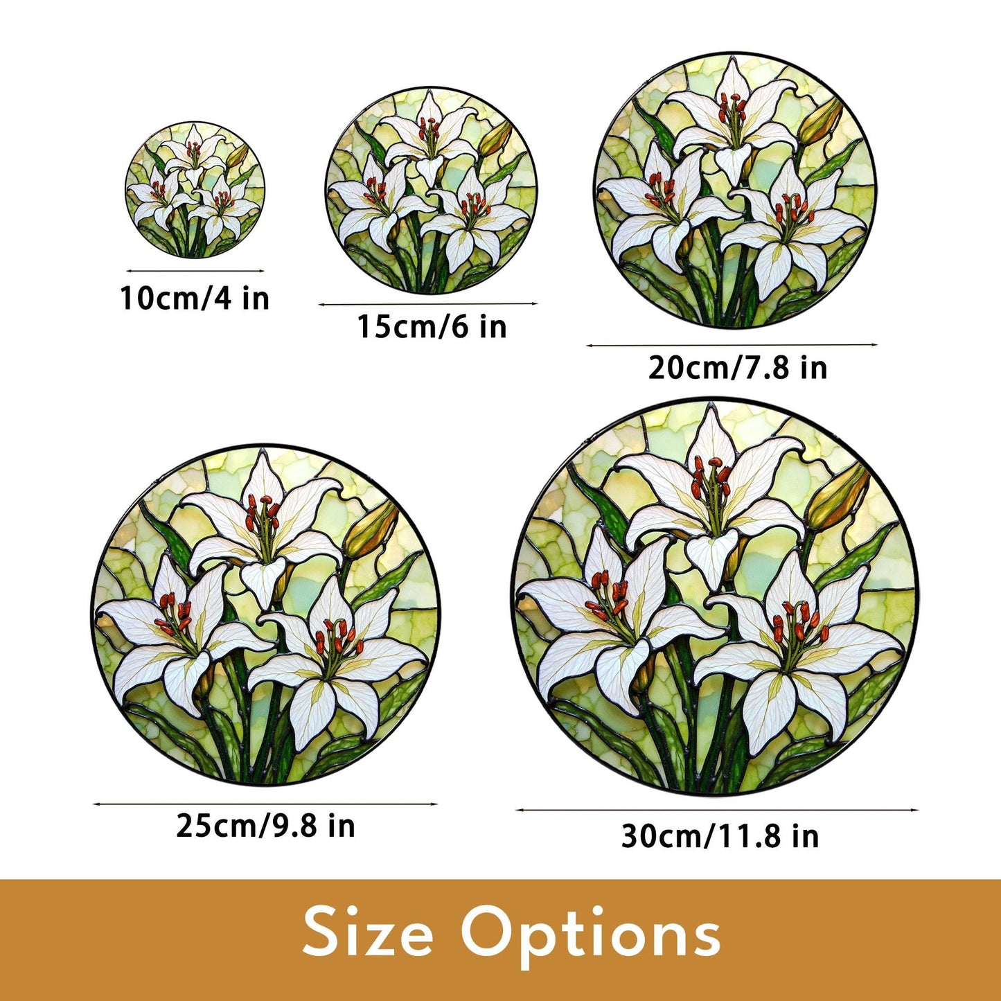 Stained Glass Lily Suncatcher Floral Window Decor Handmade Gift for Flower Lovers