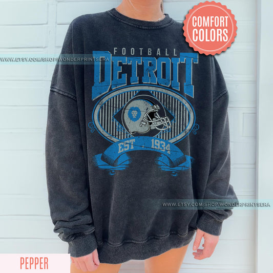Detroit Football Vintage Style Shirt, Detroit Football Sweatshirt, Detroit Football Shirt, Detroit T-shirt, Sunday Football, Gameday Shirt