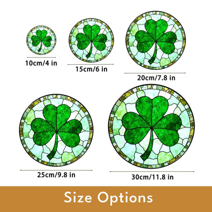 Green Four Leaf Clover Stained Glass Suncatcher Lucky Gift for St Patrick's Day Home Decoration