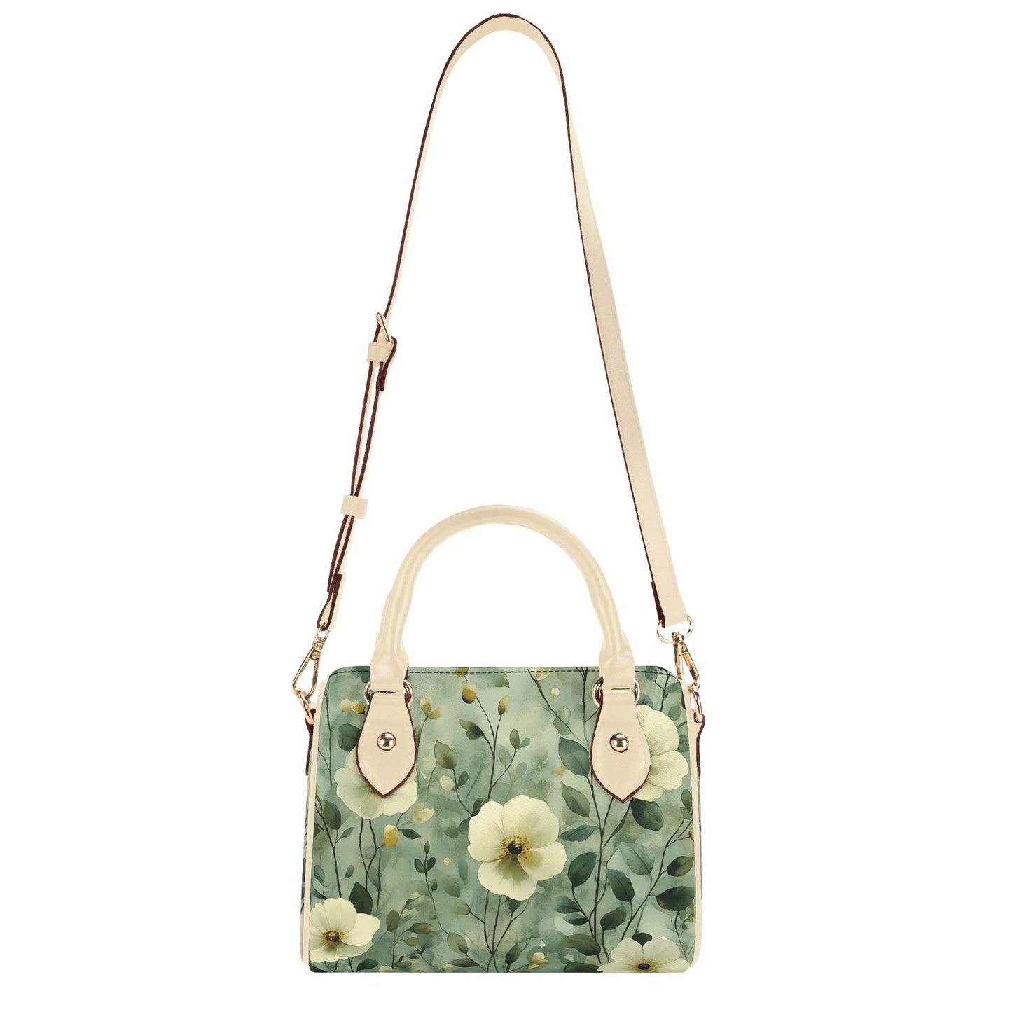 Sage Garden Grace Mini Handbag | Leather Boston Bag | Top Handle Shoulder Bag | Unique Gift | Mini Boston Bag
