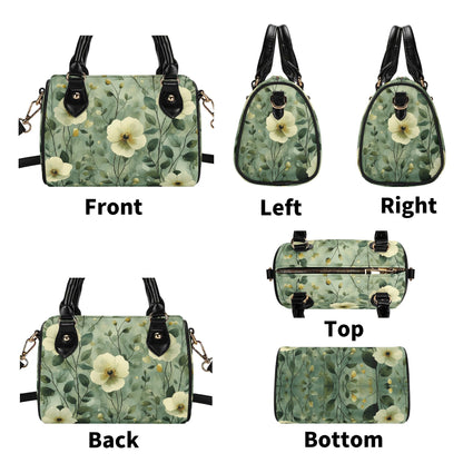 Sage Garden Grace Mini Handbag | Leather Boston Bag | Top Handle Shoulder Bag | Unique Gift | Mini Boston Bag
