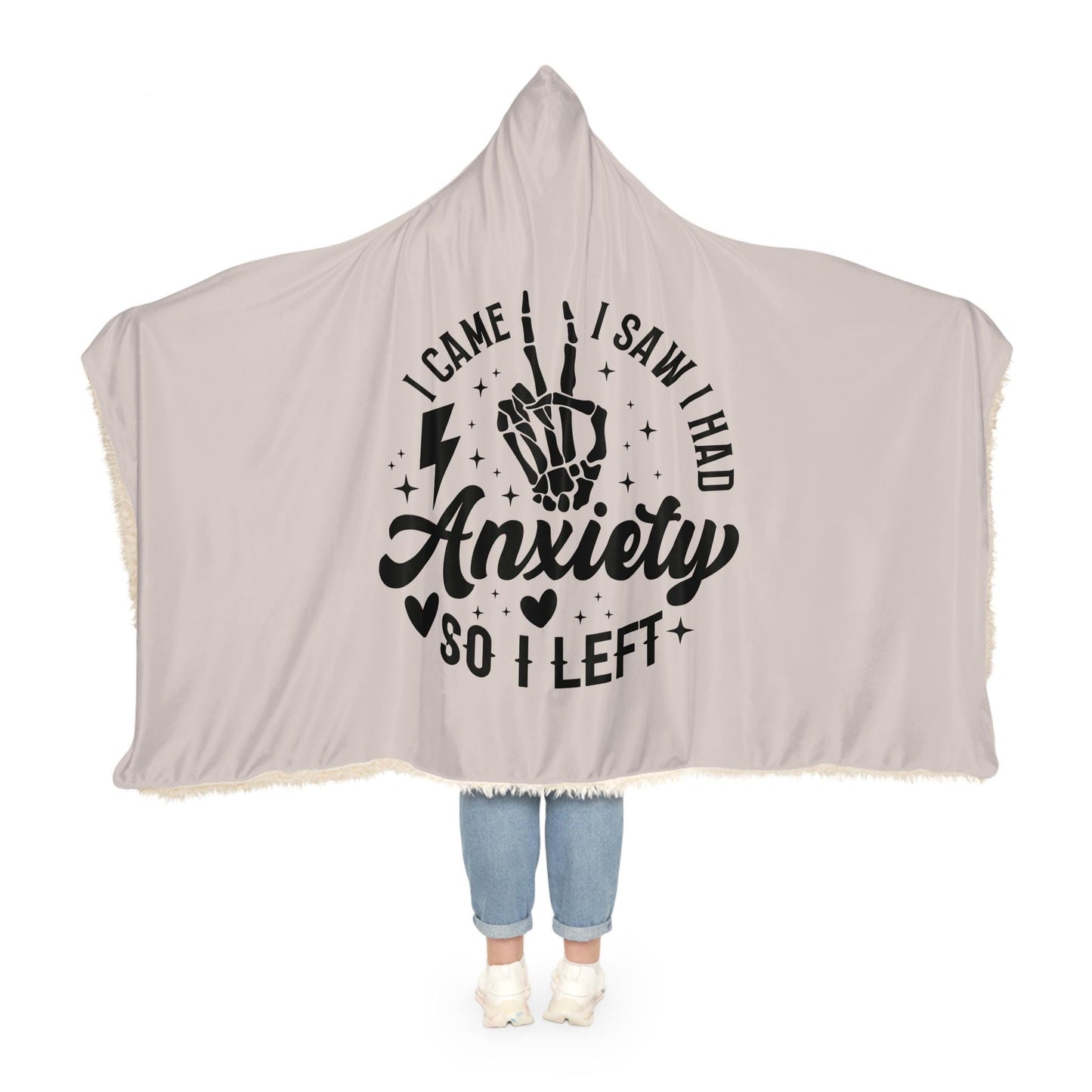 Anxiety Hooded Blanket | Hooded Blanket | Wearable Blanket | Hoodie Blanket | Snuggle Blanket | Sherpa Blanket | Funny Blanket