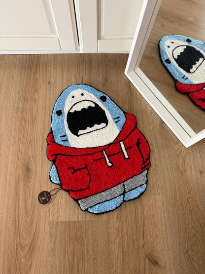 Shark handmade rug / wall art/Tufted rug/tufting rug