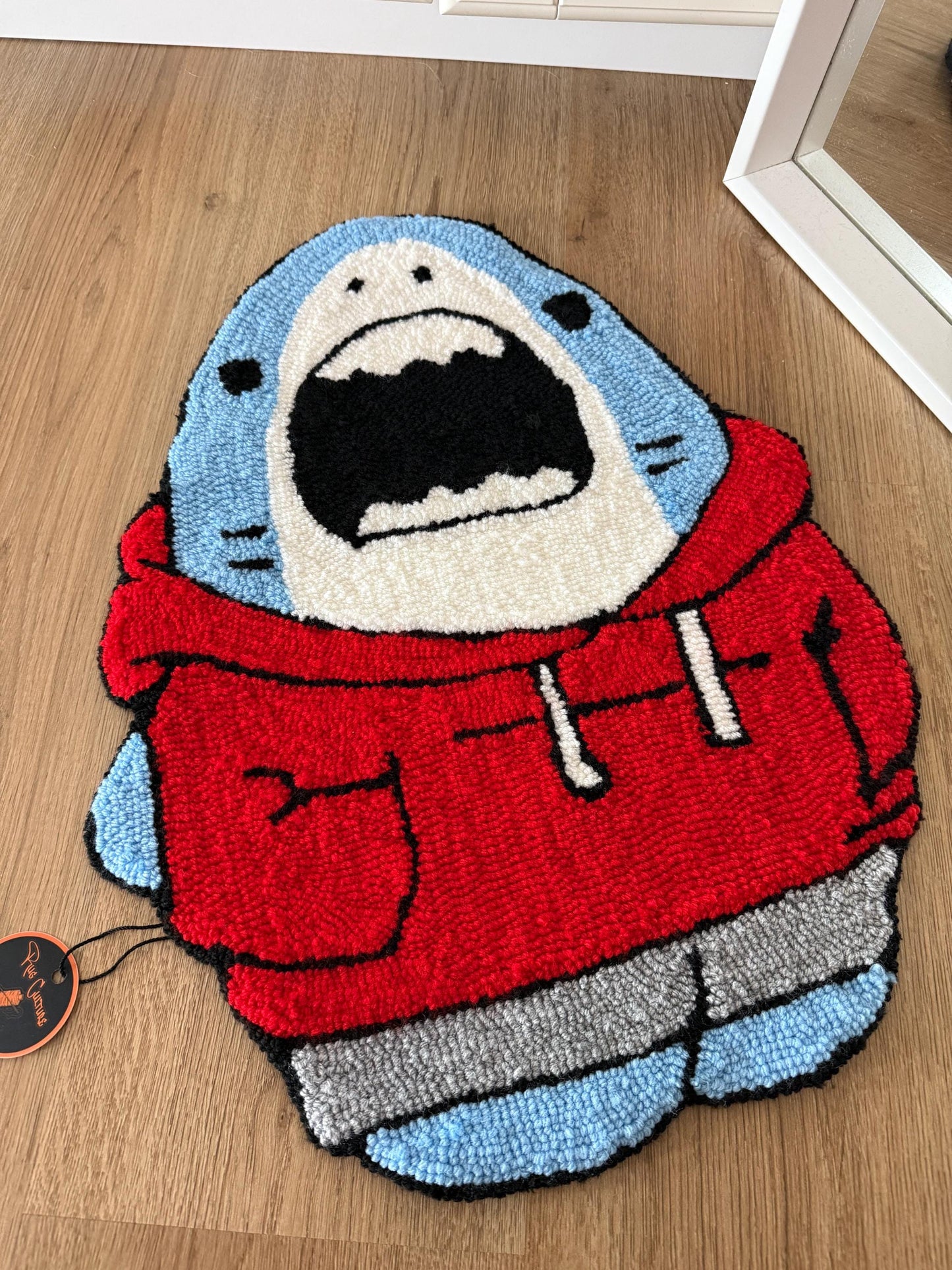 Shark handmade rug / wall art/Tufted rug/tufting rug