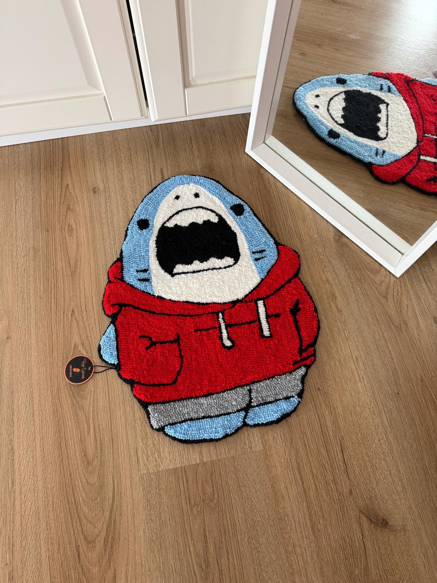 Shark handmade rug / wall art/Tufted rug/tufting rug