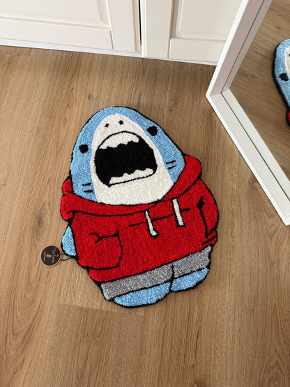 Shark handmade rug / wall art/Tufted rug/tufting rug