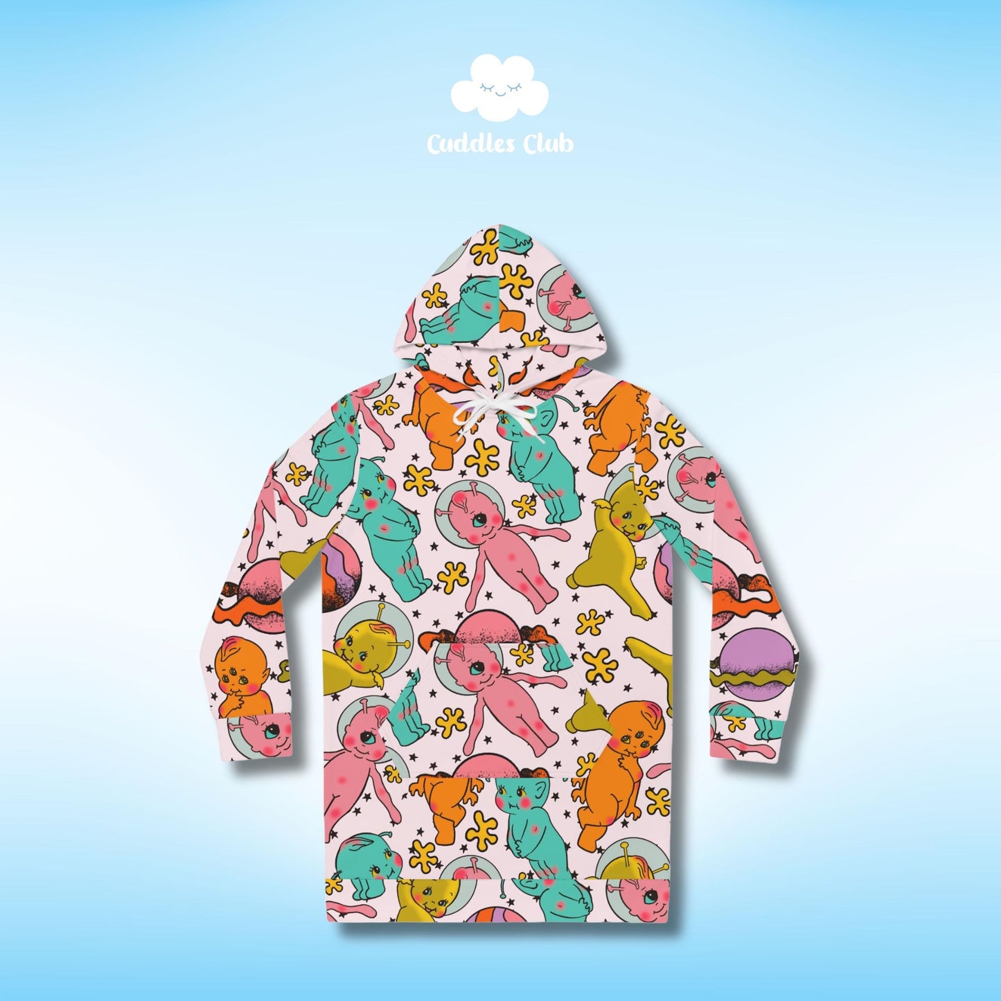 Alien Kewpie Hooded Blanket - Unisex Outer Space Hoodie